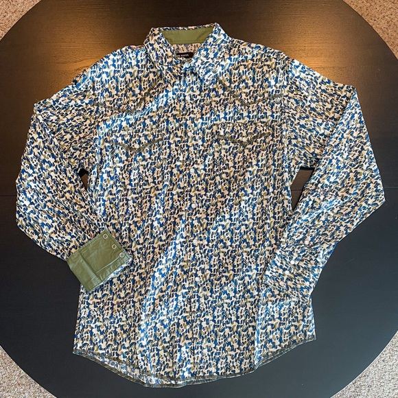NWT - 🤎Tin Haul Mens Medium Western Camo Long Sleeve Pearl Snap - Picture 1 of 7
